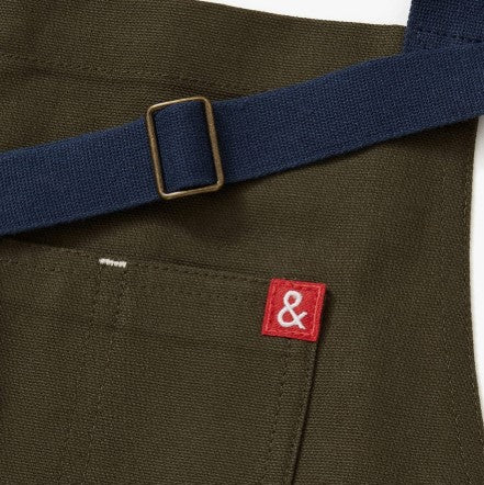 Hedley & Bennett The Big Apron - Olive Green Navy Straps