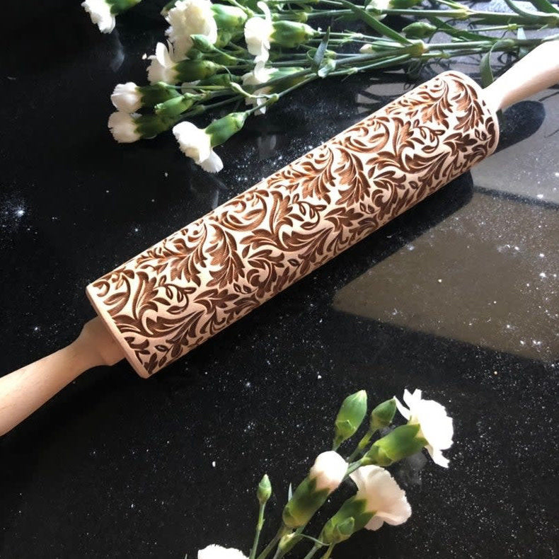 Embossed Rolling Pin Forest Design Maison Cookware + Bakeware