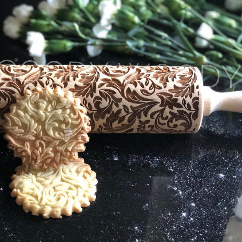 Embossed Rolling Pin Forest Design Maison Cookware + Bakeware
