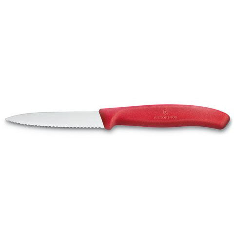 Paring Knife 3.25" / 8cm Serrated, Spear Tip Red