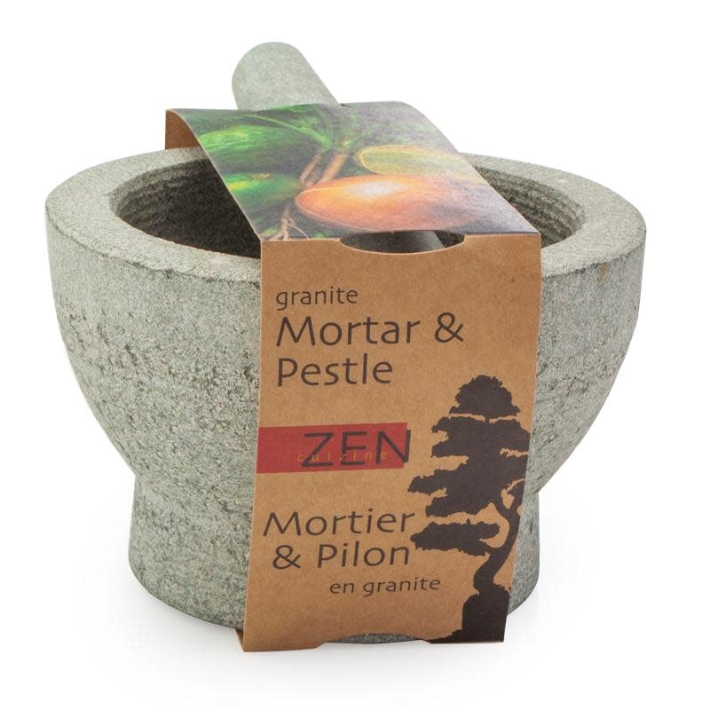 Zen Cuizine Granite Mortar And Pestle - 5.75" Diameter, Heavy Duty For Grinding Herbs & Spices - View #7