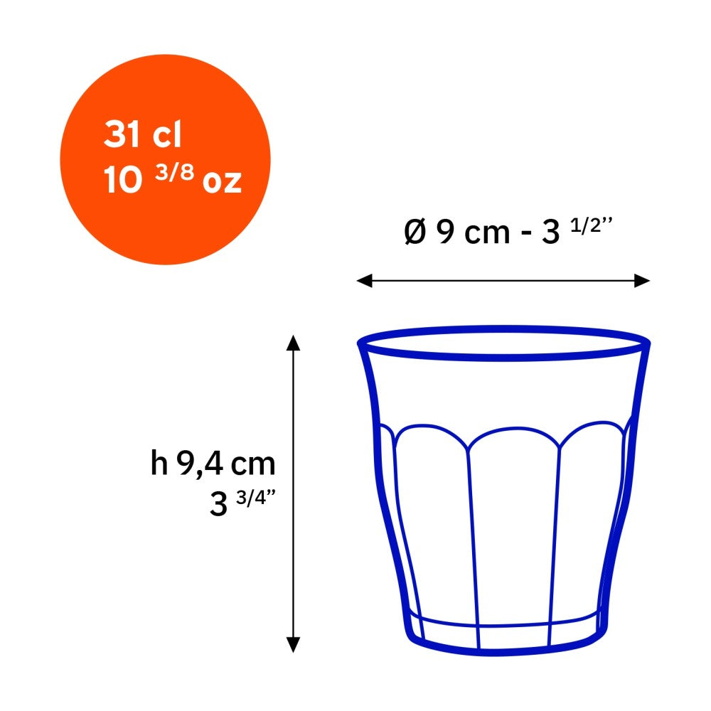 Duralex Picardie Amber Glass Tumbler 310ml each