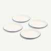 Made In 8" Appetizer Plates 4pc - White with Navy Rim