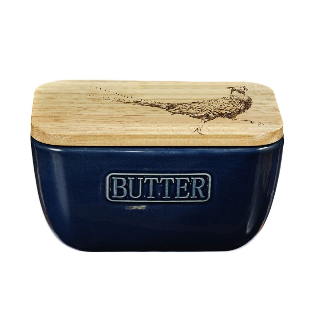 Butter Dish - Pheasant Blue