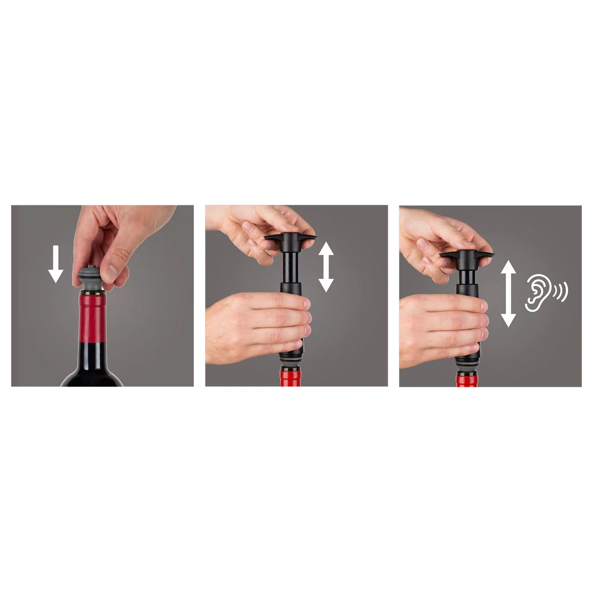 Vacu Vin Vacuum Wine Stopper 6 Pack - Gray