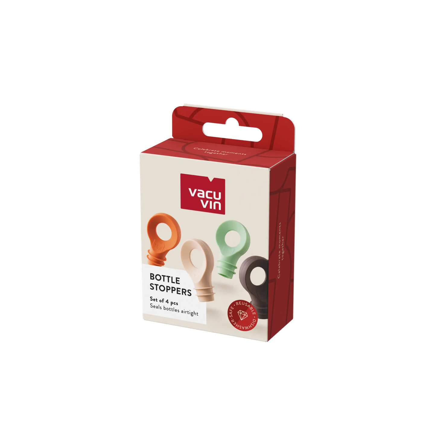 Vacu Vin Loop Bottle Stoppers Set/4