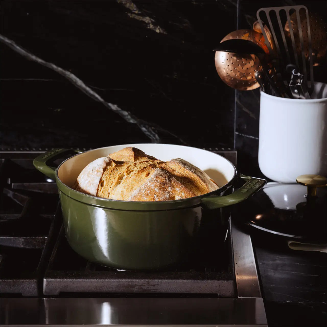 Made In 5.5 Qt Round Enameled Cast Iron Dutch Oven - Willow Green