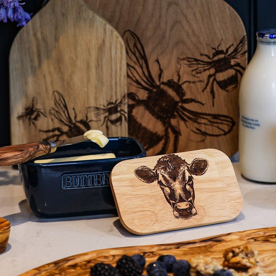 Butter Dish - Jersey Cow Blue