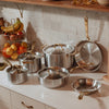 Made In 10-Piece Stainless Steel Cookware Set with Antique Brass Handles