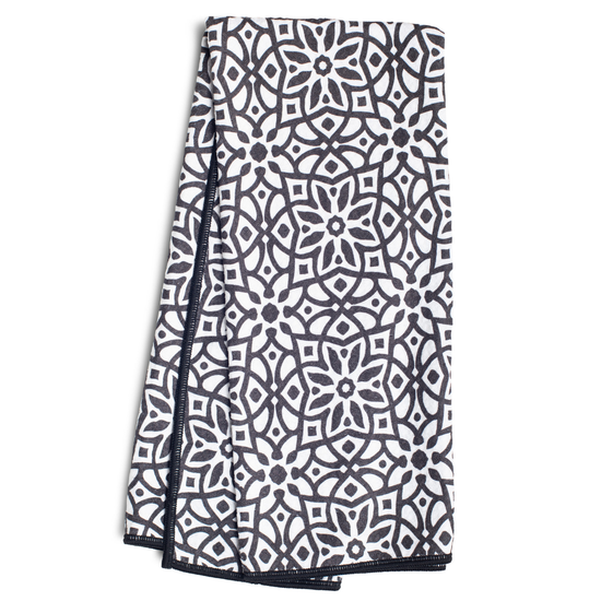 Anywhere Towel - Tiles in Black