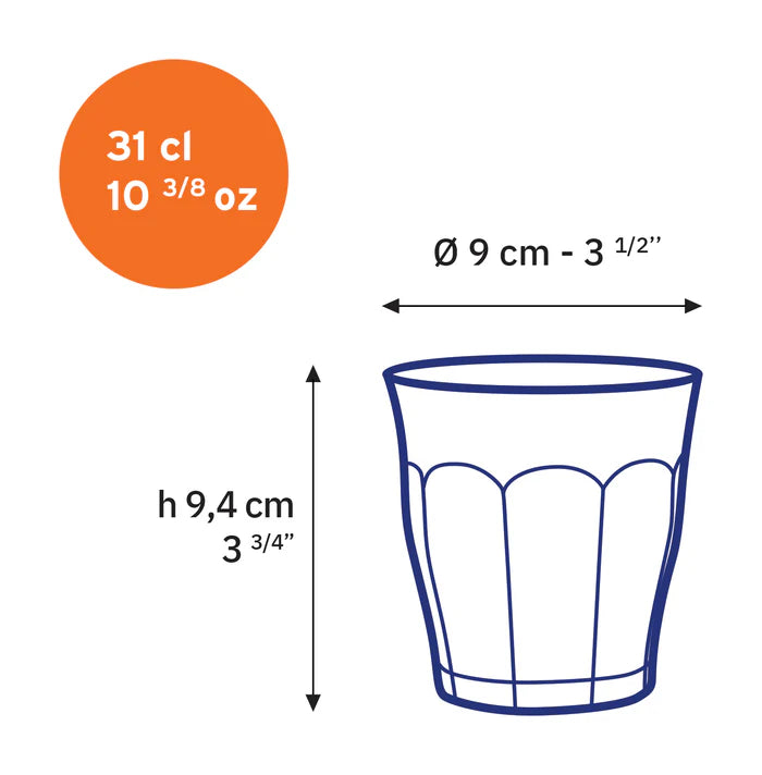 Duralex Picardie Amber Glass Tumblers 310ml S/6