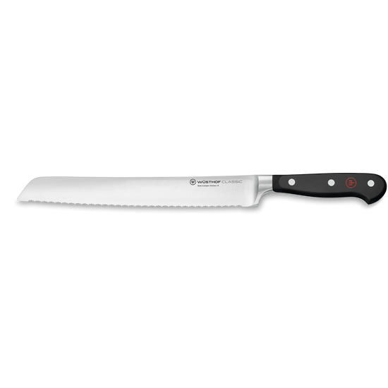 Wusthof 9" Double Serrated Bread Knife - Classic Black