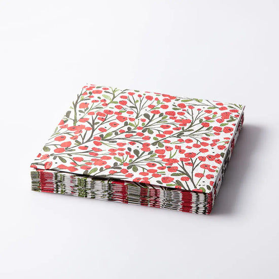 Winter Red Berry Paper Lunch Napkins 20/pk