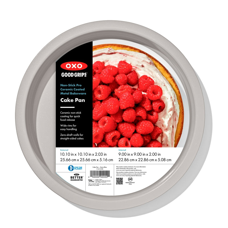 OXO Non-Stick Pro Ceramic Coated Metal Bakeware 9” Round Cake Pan – Storm Blue