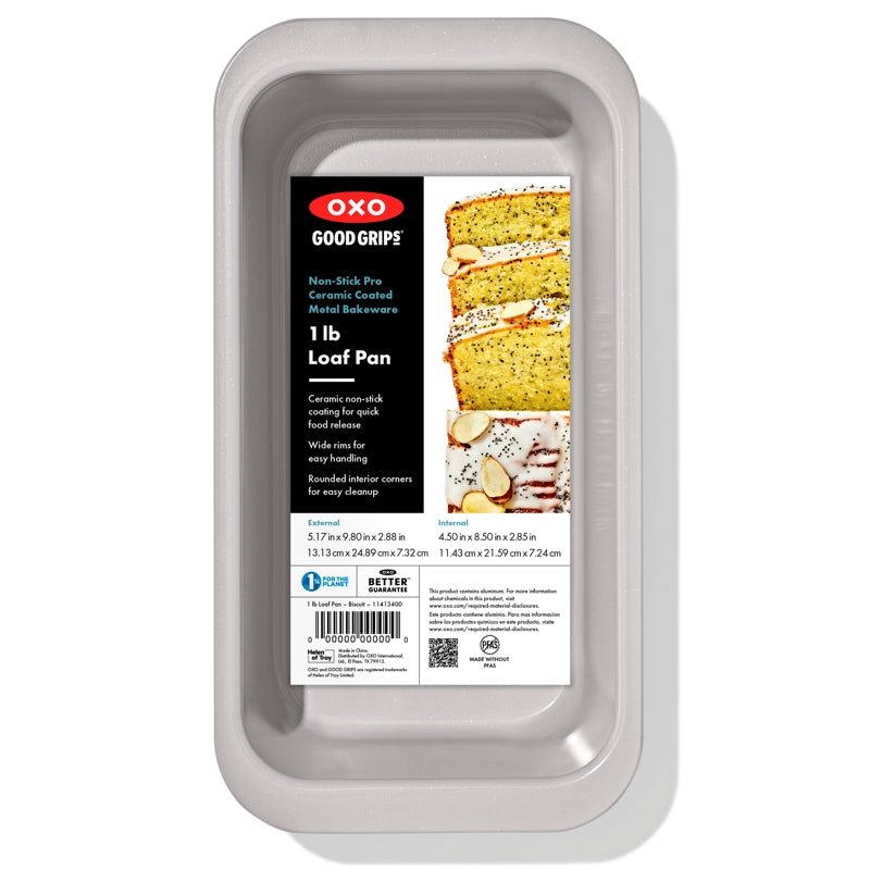OXO Non-Stick Pro Ceramic Coated Metal Bakeware 1Lb Loaf Pan – Storm Blue