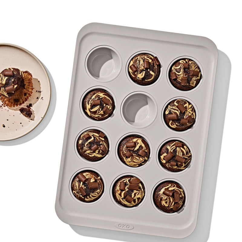 OXO Non-Stick Pro Ceramic Coated Metal Bakeware 12 Cup Muffin Pan – Storm Blue