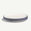 Made In 10.5" Dinner Plates 4pc - White with Navy Rim