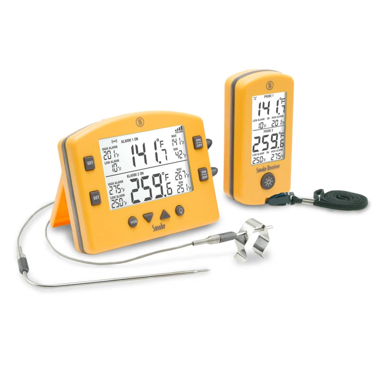 Thermoworks Smoke Remote BBQ Alarm Thermometer Yellow