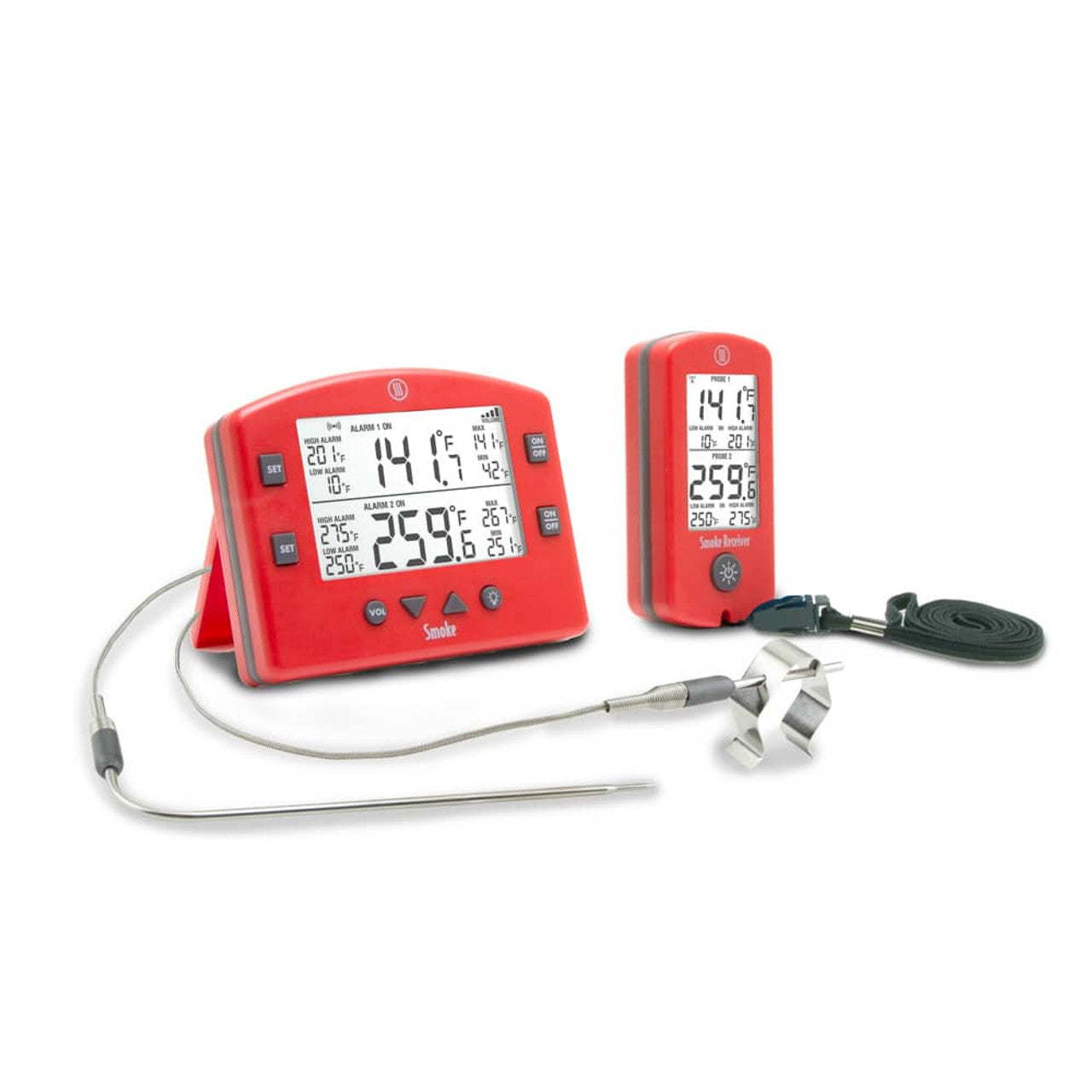 Thermoworks Smoke Remote BBQ Alarm Thermometer Red