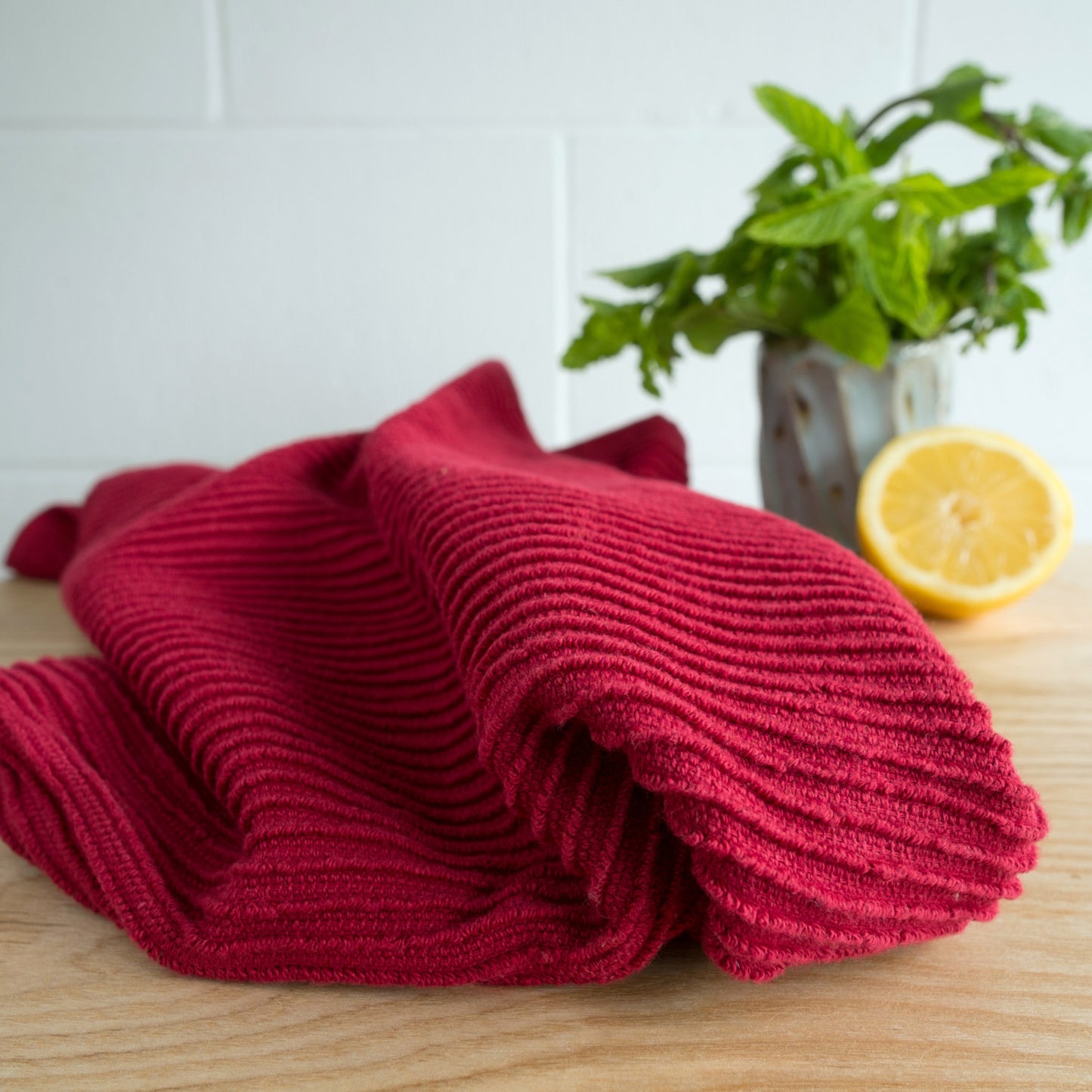 Kitchen Towel Ripple - Carmine