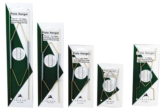 Brass Wire Plate Hangers: Fits 5"-11" Plates