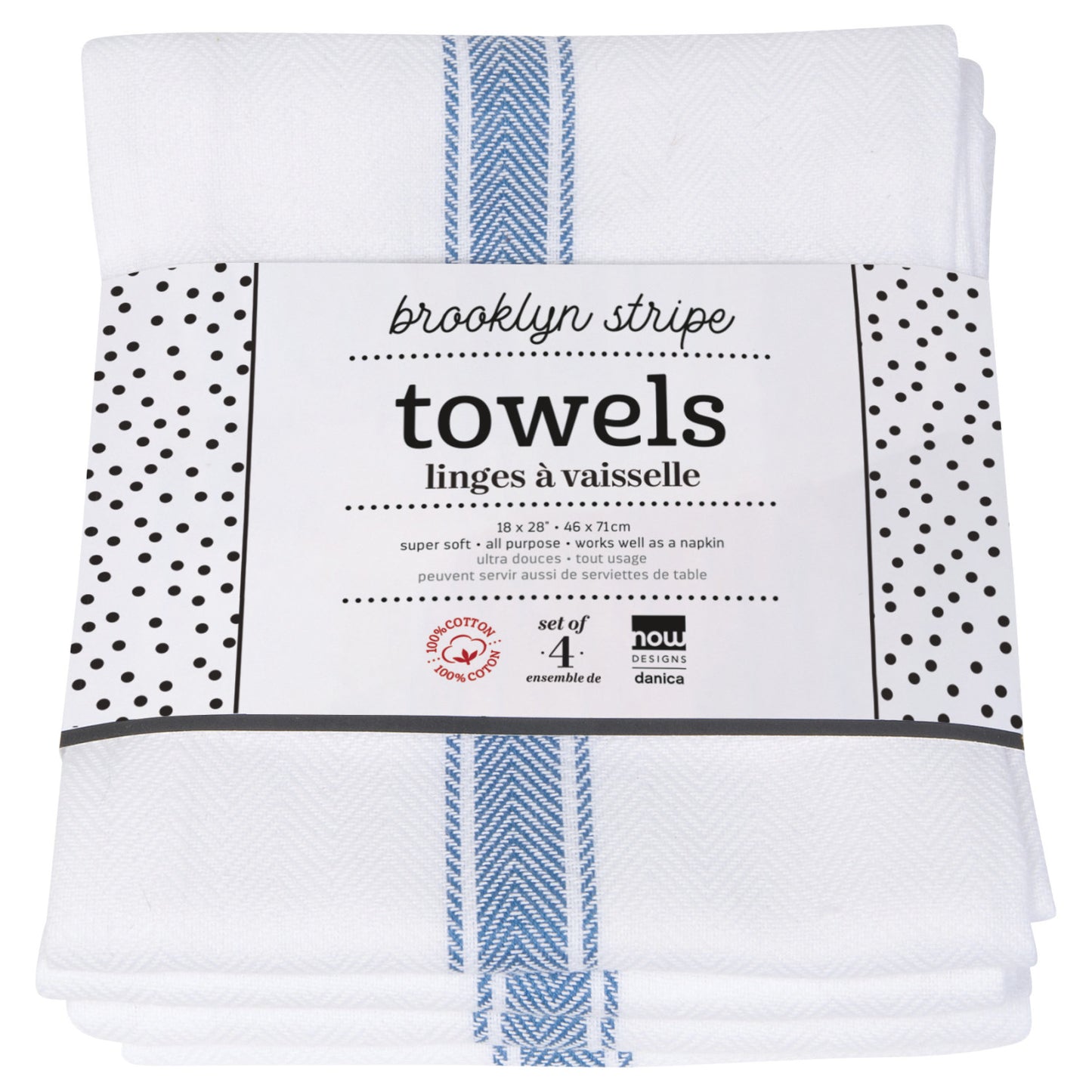 Brooklyn Stripe Tea Towel Set/4
