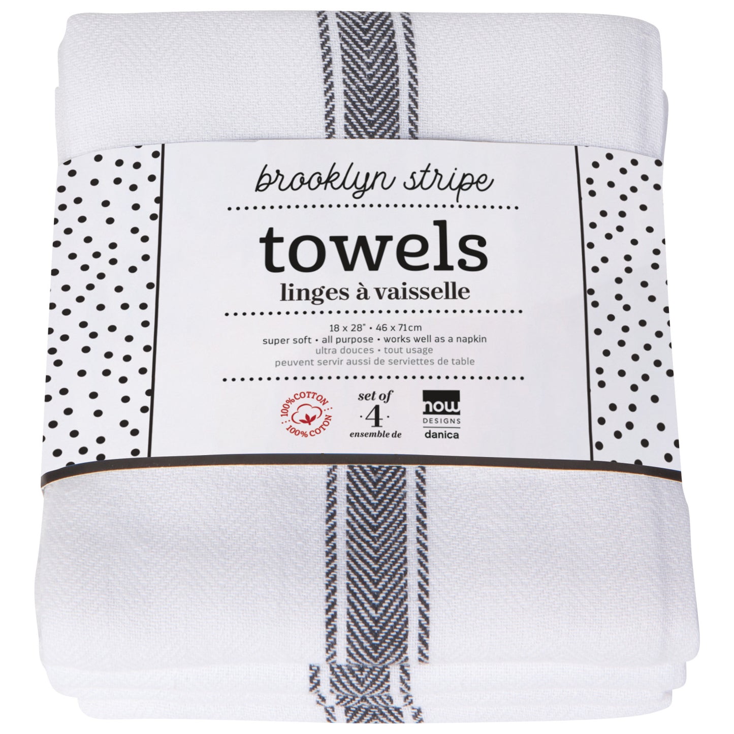 Brooklyn Stripe Tea Towel Set/4