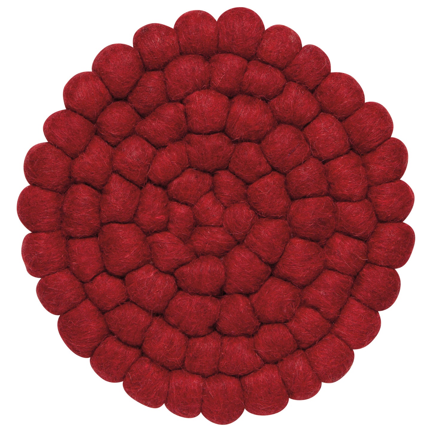 Trivet - Chili Red Wool Felt Ball