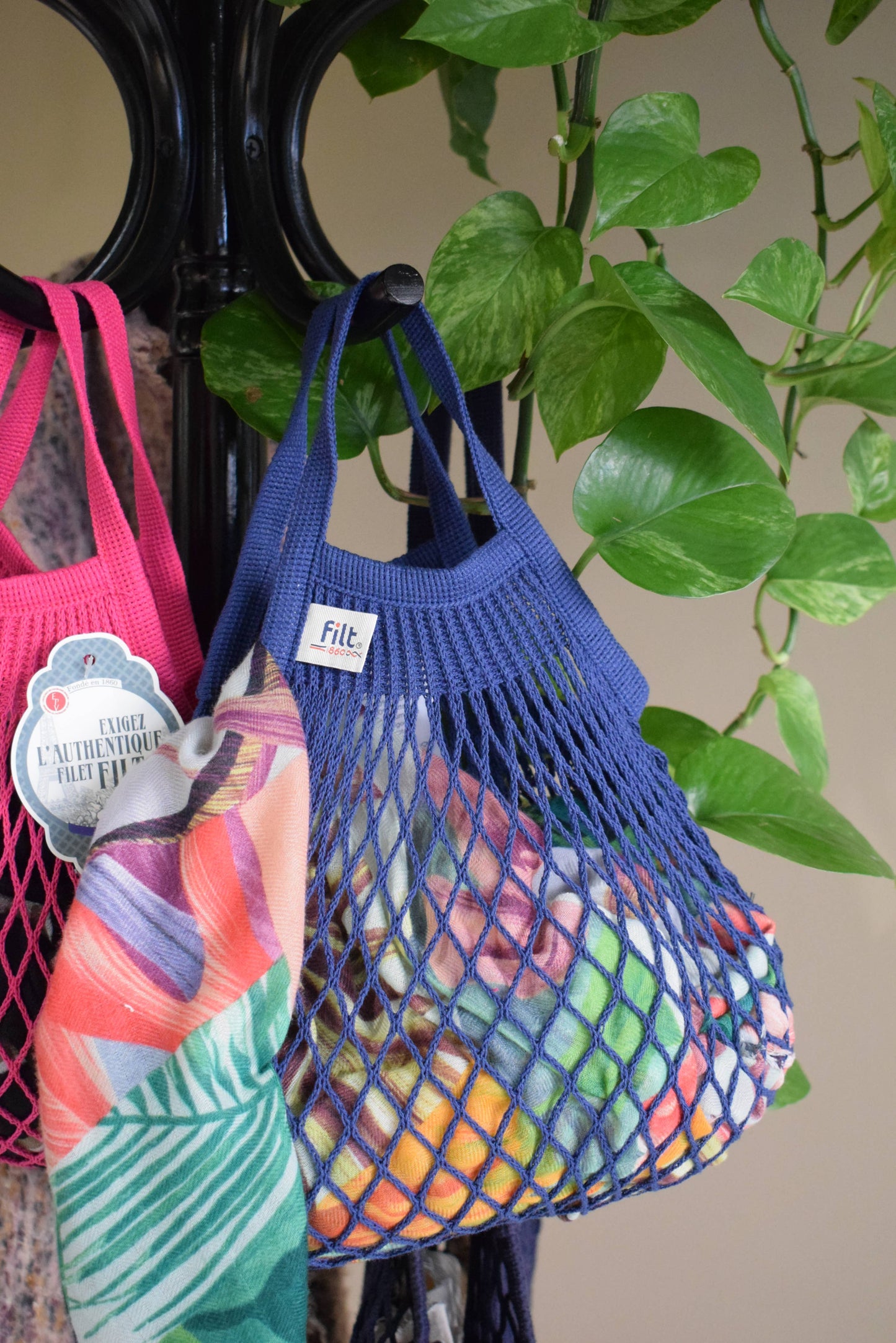 Net Shopping Bag Bleu Ink mini size