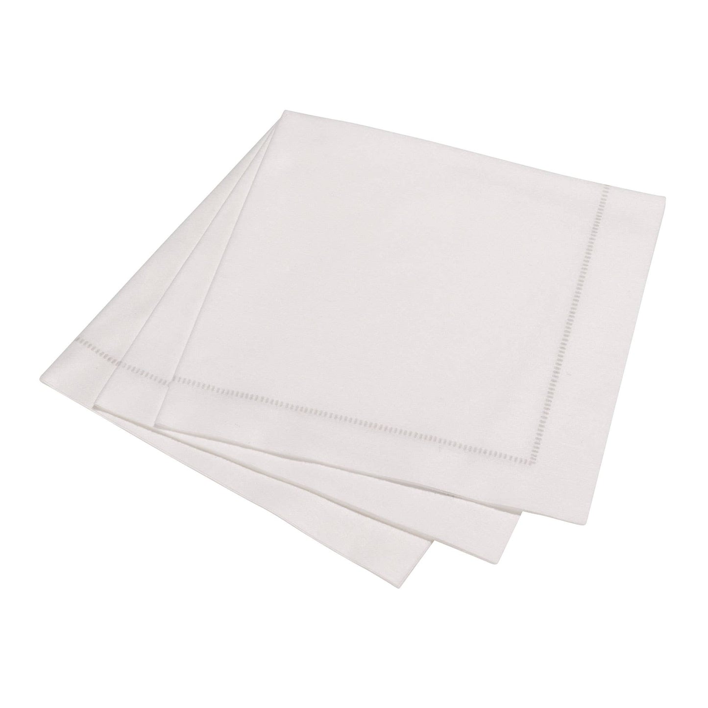Hemstitch Dinner Napkin 40x40cm Grey Stitching (50pk)