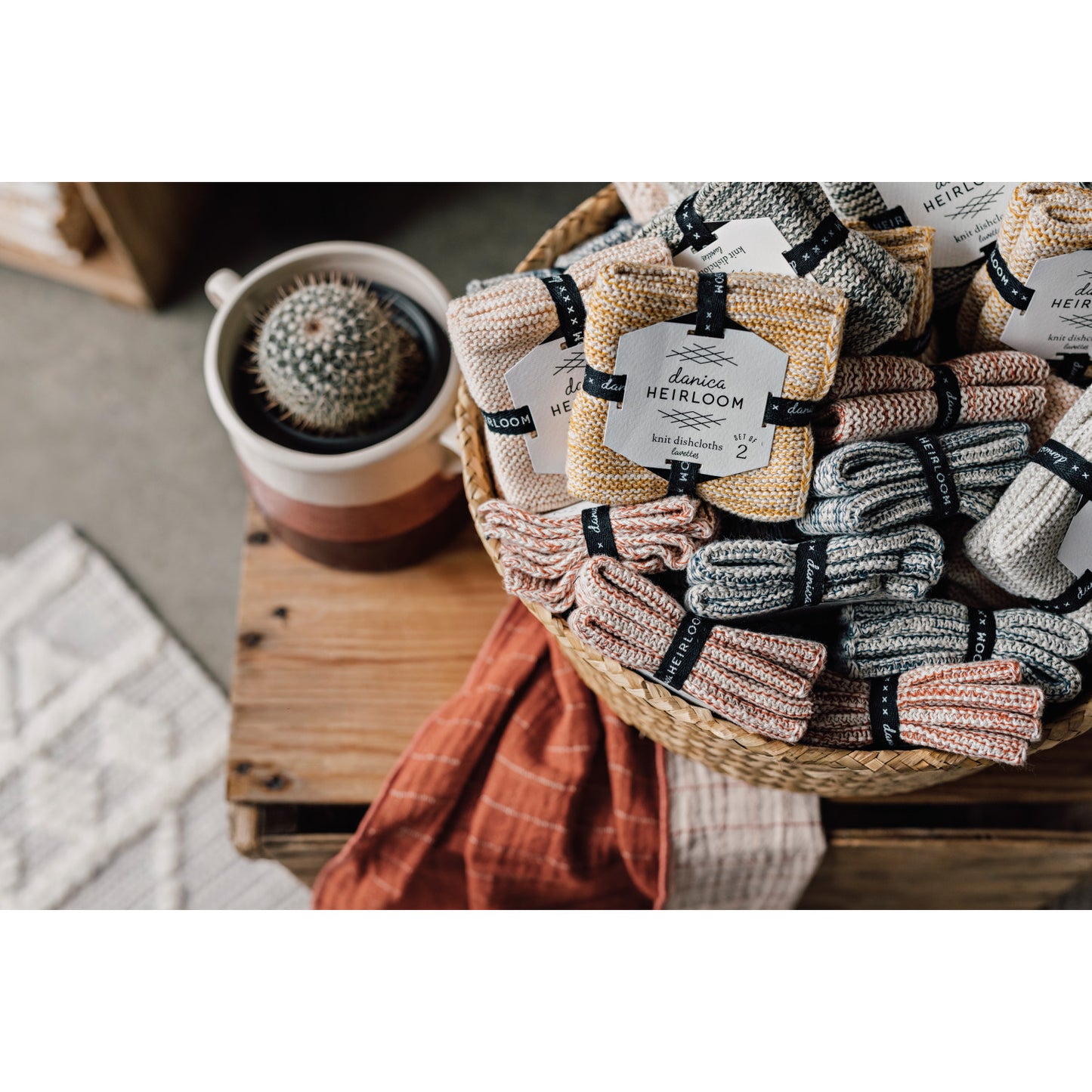 Knit Dishcloths Set/2 - Clay
