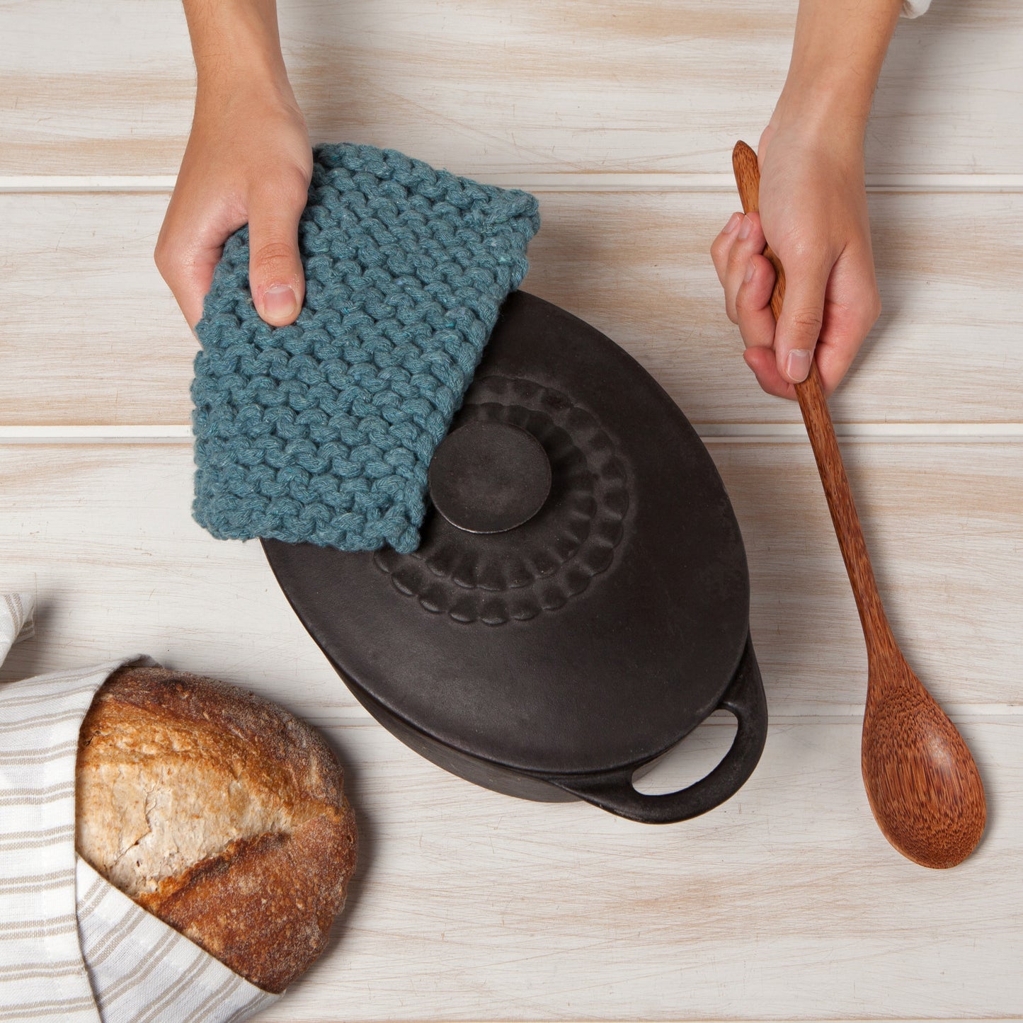 Pot Holder - Knit - Lagoon