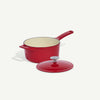 Made In 2-Qt Enameled Cast Iron Saucepan - Red