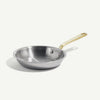 Made In 8" Stainless Steel Frying Pan with Antique Brass Handle