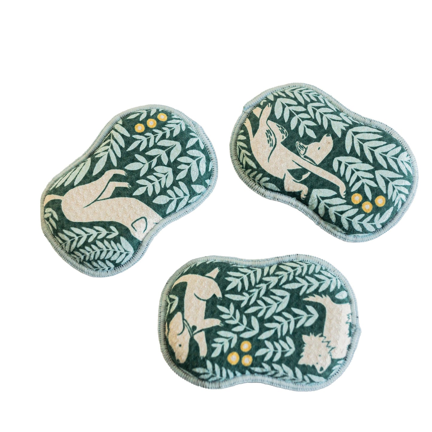 RE:usable Sponges (Set of 3) - Nuthatch Dog Park: Teal