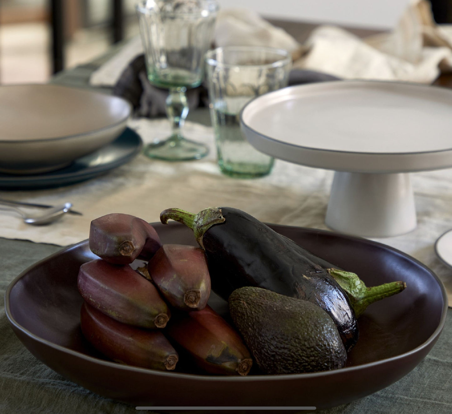 Costa Nova Stacked Organic Serving Bowl — Port