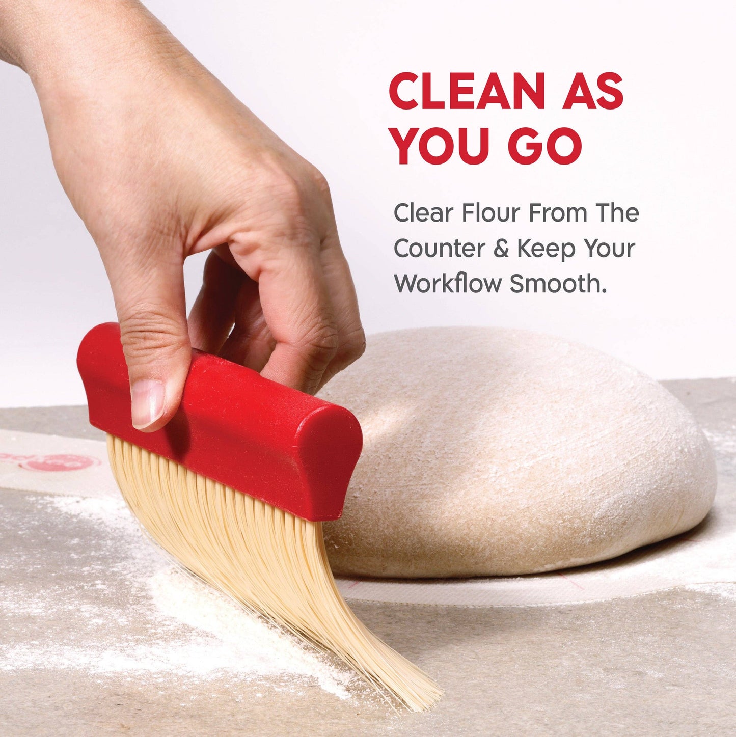 KneadAce Bench Scraper and Baker's Brush Gray / Turquoise