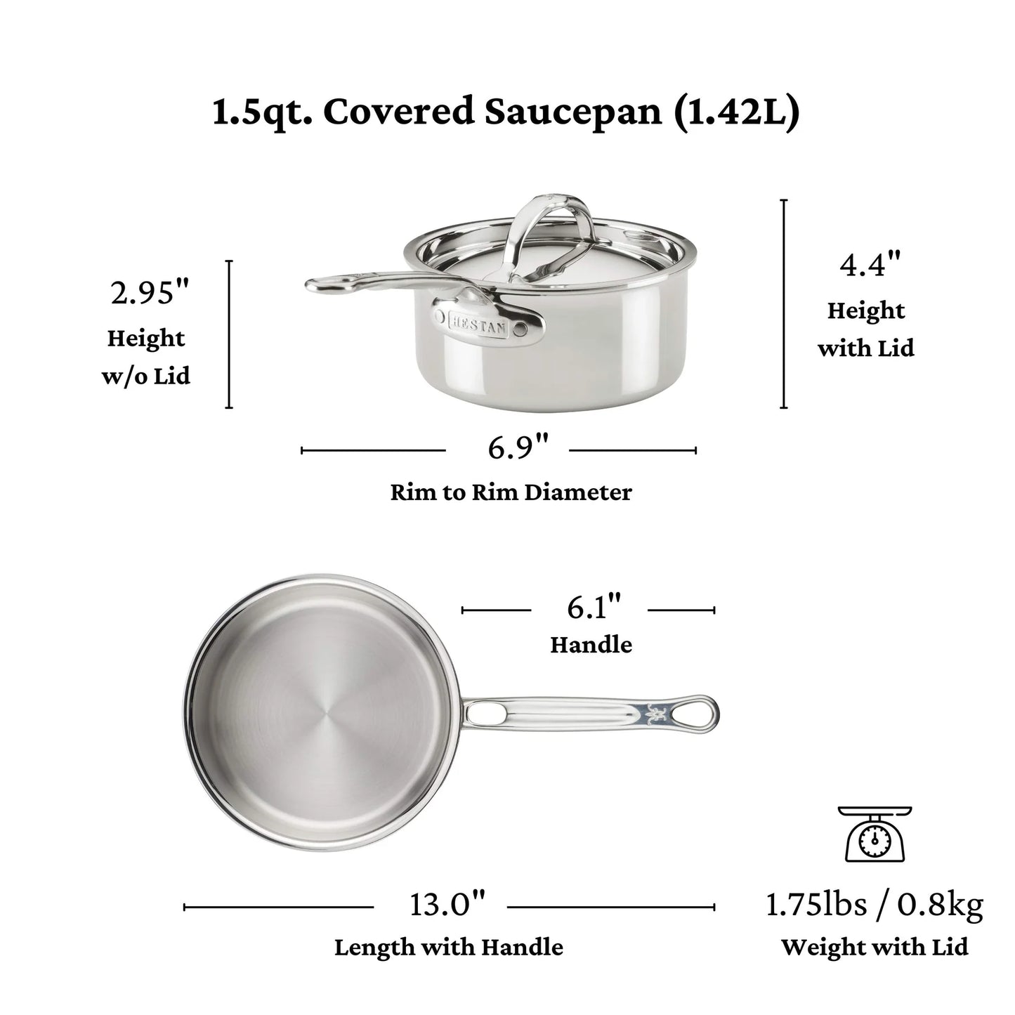 Hestan ProBond® Luxe 10Pc Professional Clad Stainless Steel Cookware Set