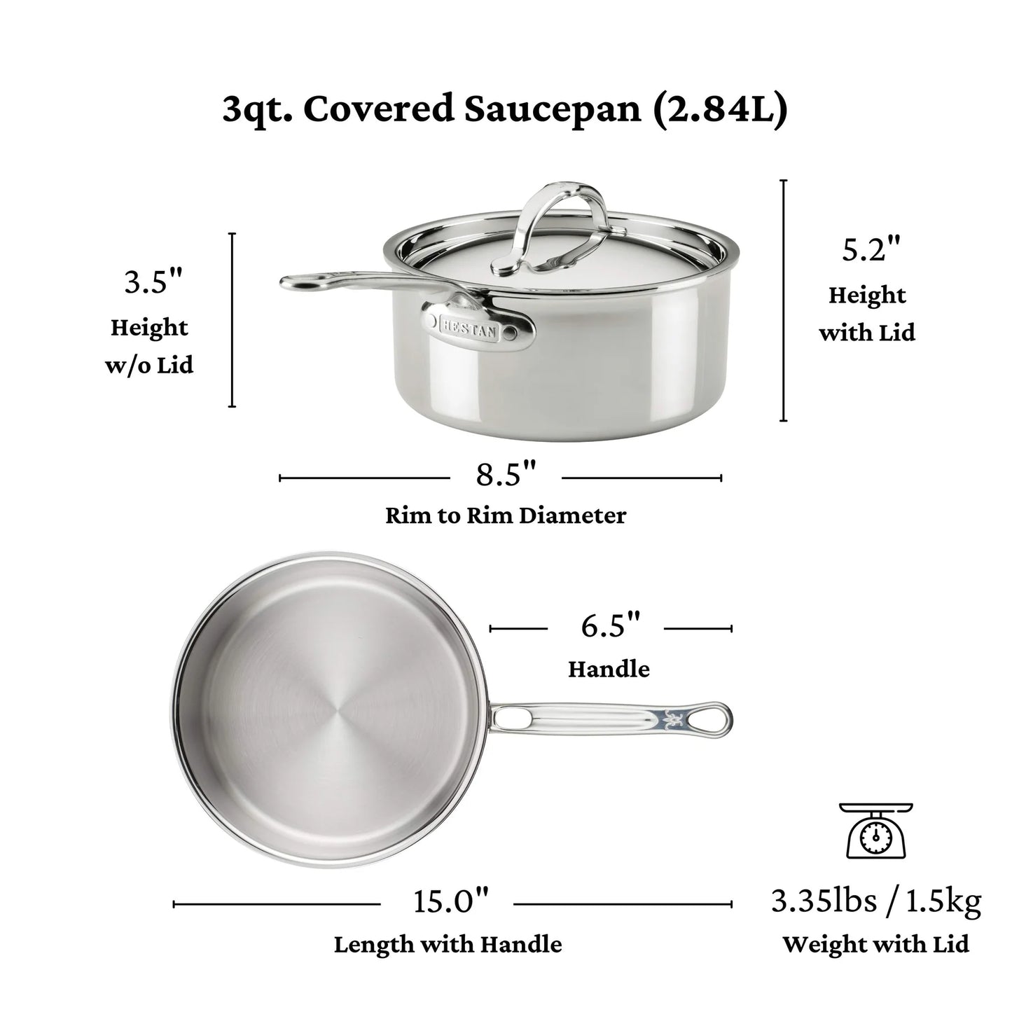 Hestan ProBond® Luxe 10Pc Professional Clad Stainless Steel Cookware Set