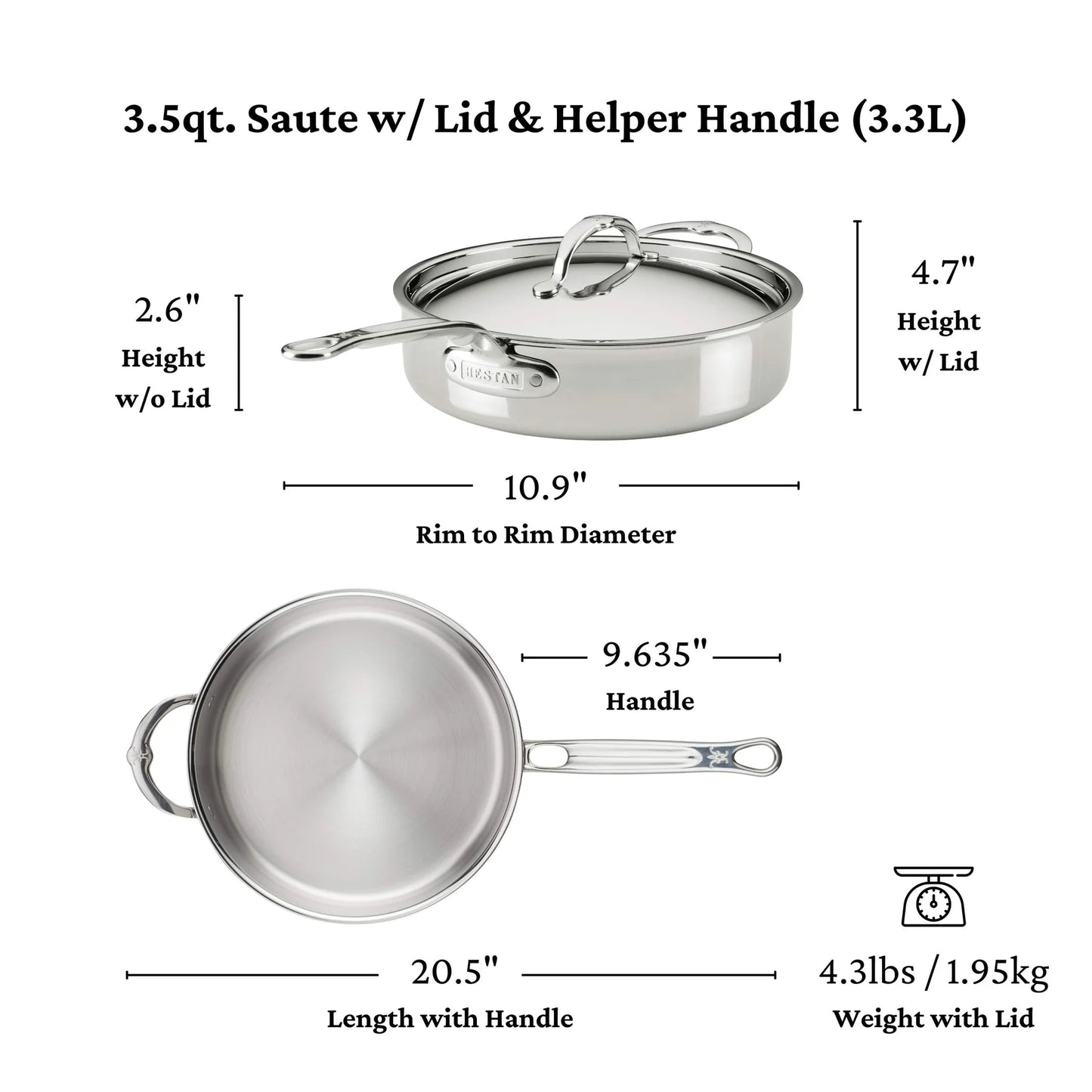 Hestan ProBond® Luxe 10Pc Professional Clad Stainless Steel Cookware Set