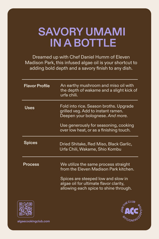 Algae Shiitake Mushroom Oil - Cooking, Drizzling, Dressing, Dips