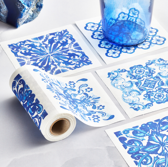 CECI X MY DRAP Mediterranean Tile Cotton Cocktail Napkins