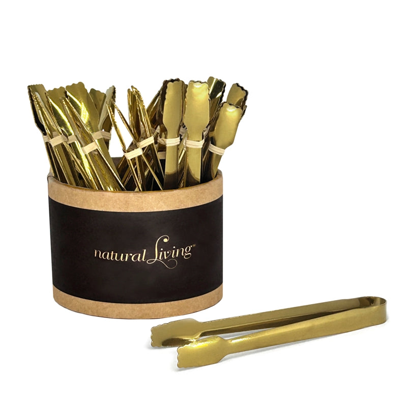 Small Serving Tongs - Gold