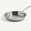 Made In 12" Stainless Steel Frying Pan with Antique Brass Handle