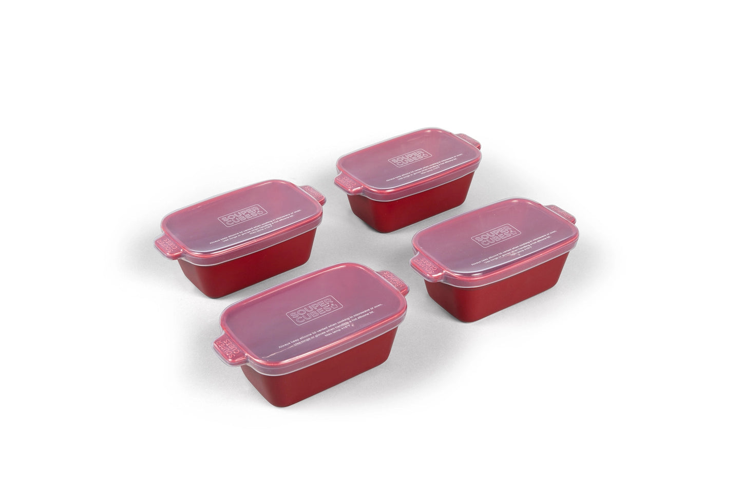 Souper Cube Ceramic Baking Dish 5" Rectangle w/Silicone Covers 4pk