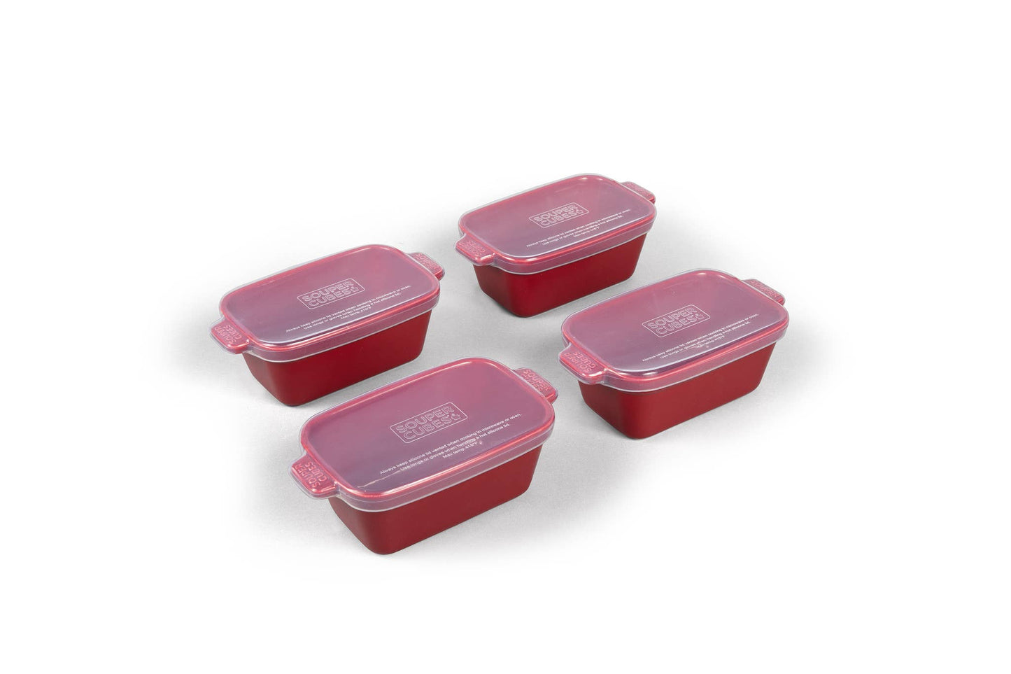 Ceramic Baking Dish 5" Rectangle w/Silicone Covers 4pk Cranberry