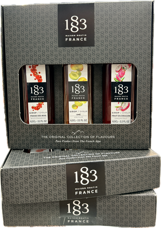 1883 Syrup Gift Pack: Wild Strawberry, Ume Plum + Dragonfruit (65ml ea)