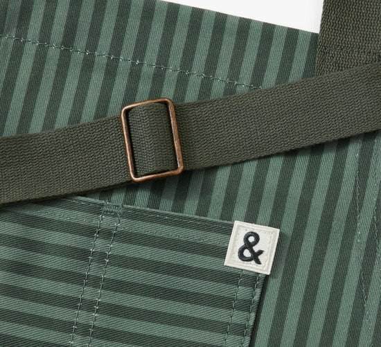 Hedley & Bennett The Essential Apron - Kale Green Stripe