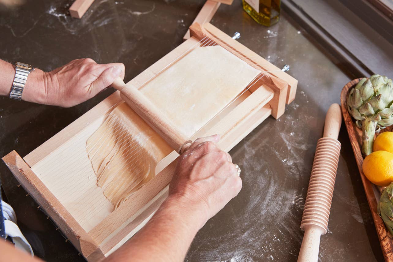 Italian Pasta Chitarra with Rolling Pin - Large