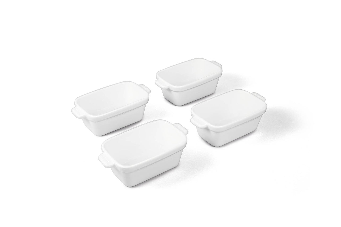 Ceramic Baking Dish 5" Rectangle w/Silicone Covers 4pk Blueberry